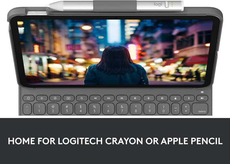 Logitech iPad (10. Generation) Tastatur-Case | Slim Folio mit integrierter kabelloser Tastatur (Graf