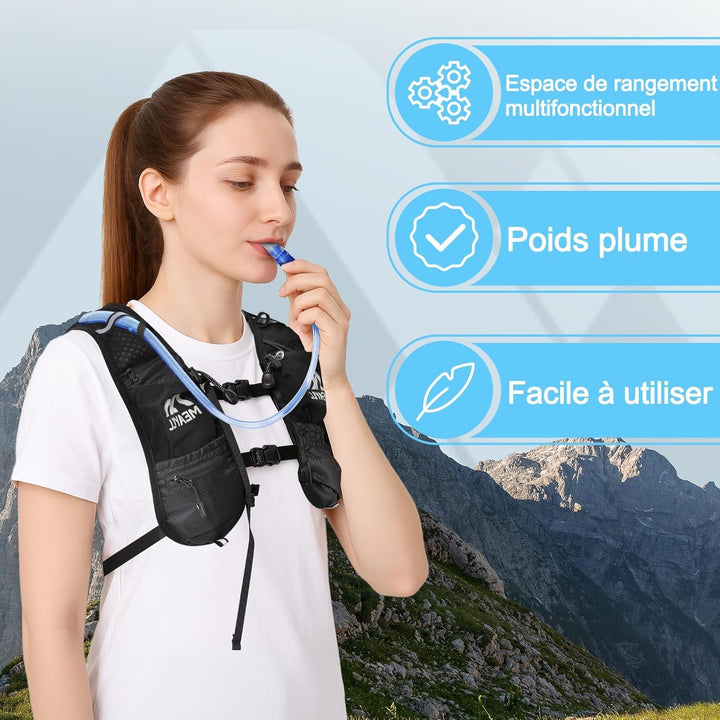 Laufweste für Damen & Herren mit 500 ml TPU Trinkflasche – Leichter und bequemer Laufrucksack, 7 L V