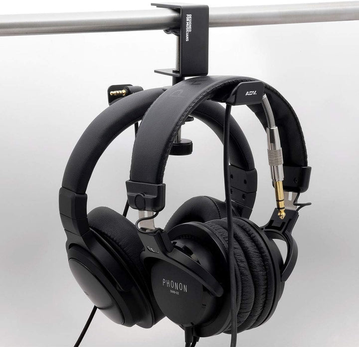 ADV. Doppelfederung Kopfhörer-Ständer aus Stahl, Metall, Headset-Halter, 360° drehbarer Arm, verstel