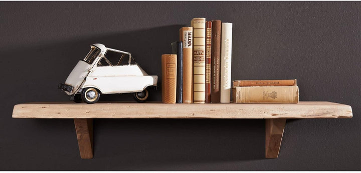 MASSIVMOEBEL24.DE Wandregal Akazie 90x30x18 Natural Stone lackiert Freeform #138