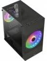 Aerocool ATOMICLITE V1, Micro-ATX Gaming Gehäuse, Front Mesh+2 Lüfter FRGB, Schwarz Schwarz ATOMICLI