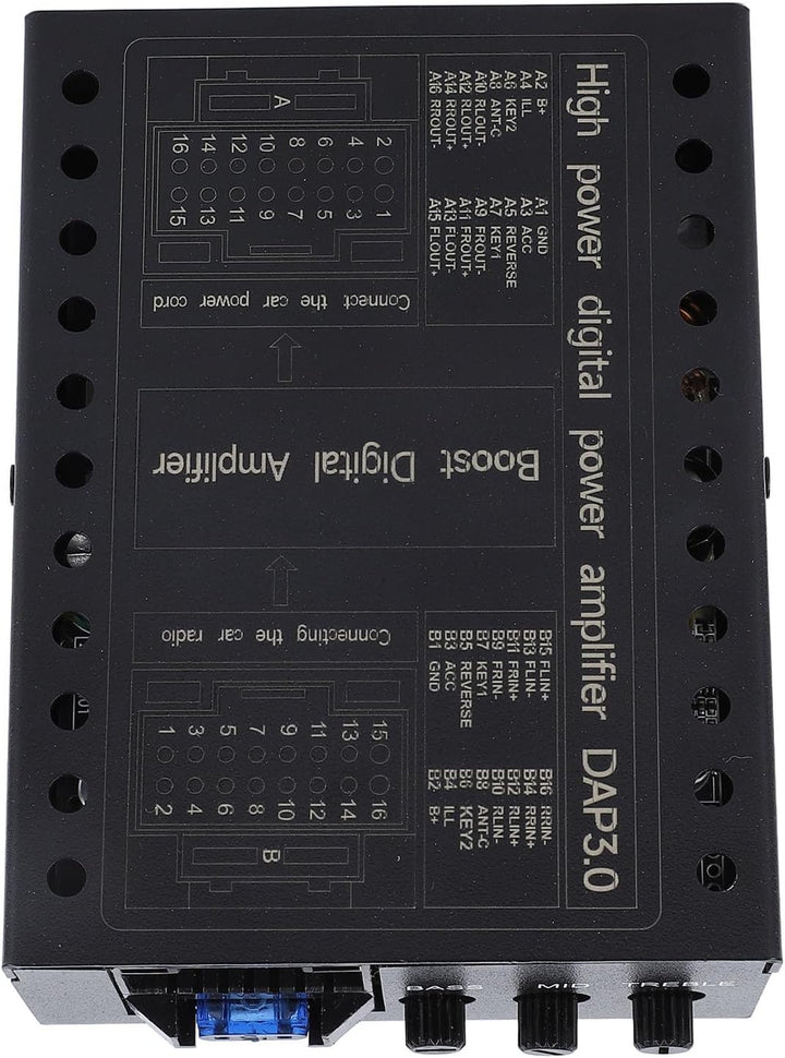 Keenso Auto-Digital-Soundprozessor-Verstärker, DC12V Auto-Verstärker 2/4 Ohm Stabile Klasse AB Auto-