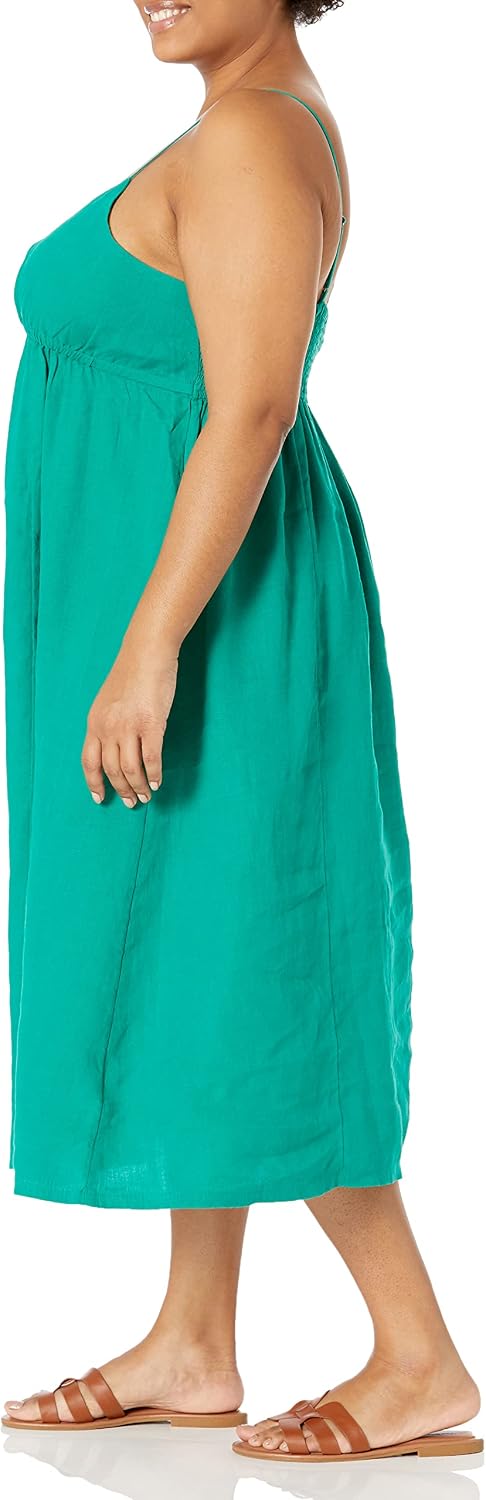 The Drop Maci Träger-Midikleid für Damen, mit V-Ausschnitt, Cut-Out-Detail und gesmoktem Rücken XL U