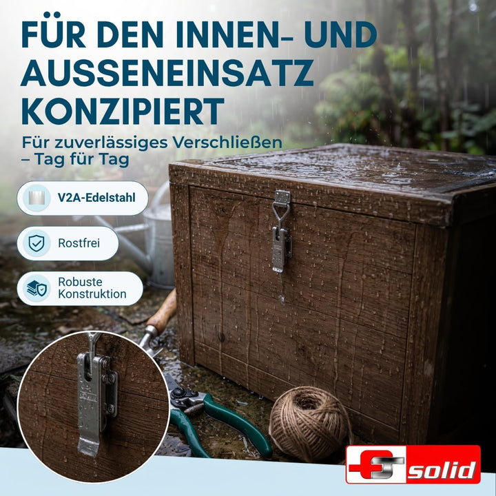 FTsolid einstellbarer Spannverschluss aus Edelstahl ESS2 Kistenverschluss rostfrei verstellbar Hebel