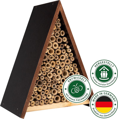 GARDIGO® Bienenhotel inkl. Blühwiesenpatenschaft I Unterschlupf für Wildbienen I Bienenhaus für den