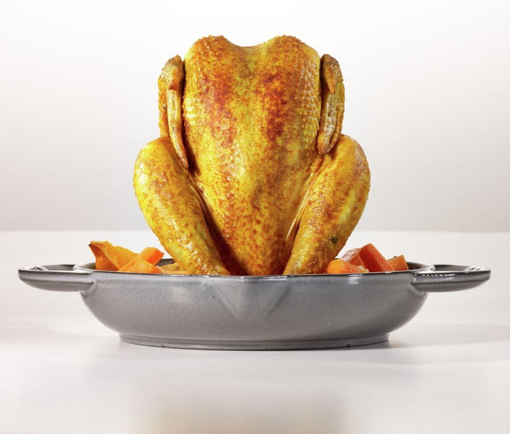 STAUB Hähnchenbräter 24 cm, Gusseisen, Induktionsgeeignet, Graphitgrau, 26.2 x 22.2 x 11.5 cm