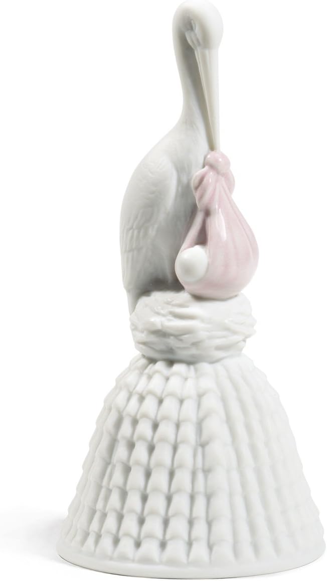 NAO Porcelain by Lladro Stork Bell (PINK) (Baby Collection) 2001760