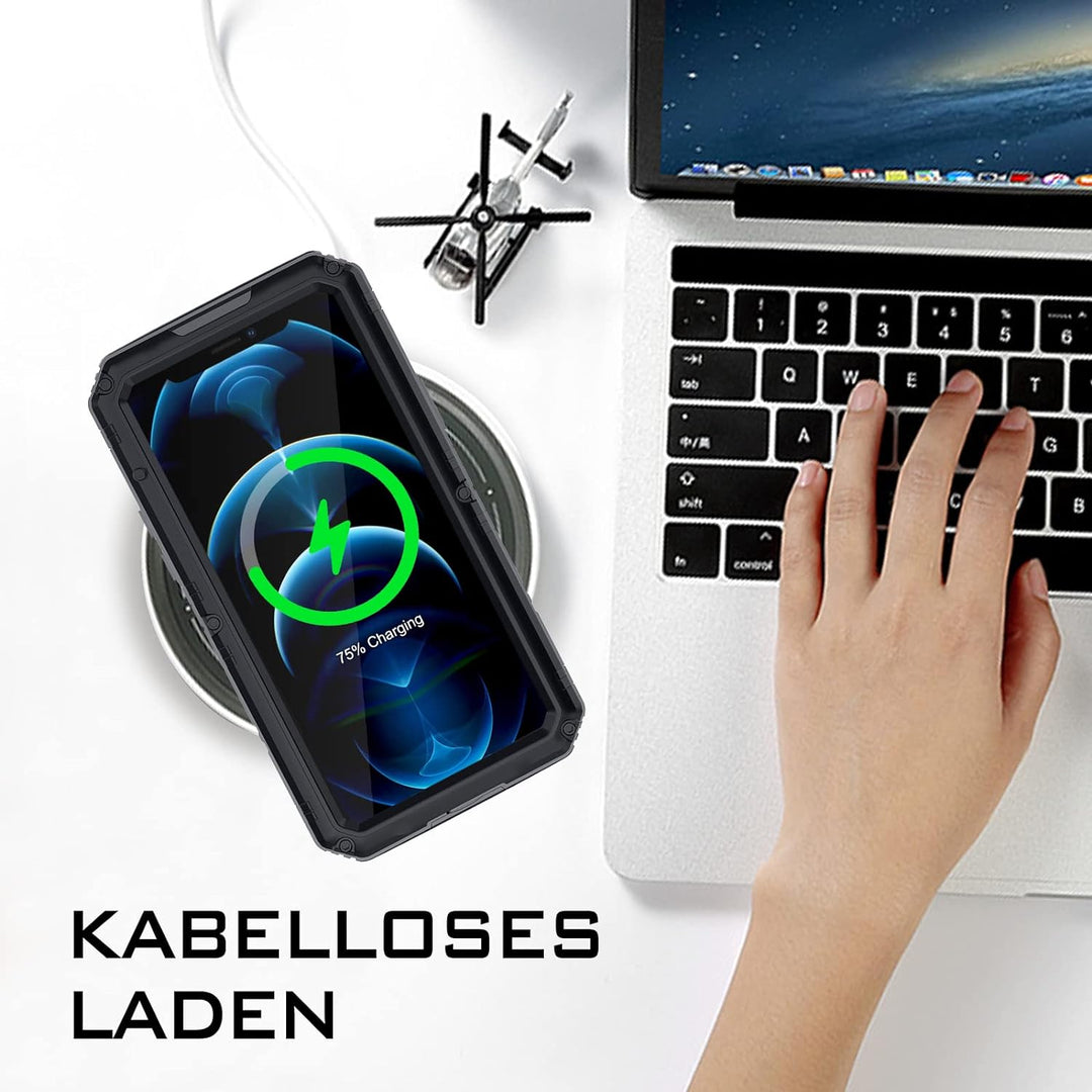 Beeasy für iPhone 12 Pro Max Wasserdicht Outdoor Hülle (6,7"), Stossfest Panzerhülle 360 Grad Schutz