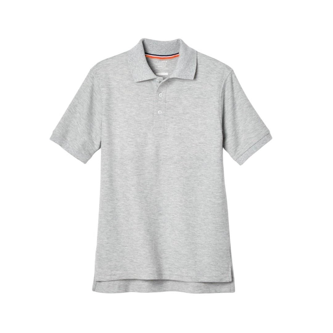 French Toast Boys' Short Sleeve Pique Polo, Grey, Large/14/16/ Husky