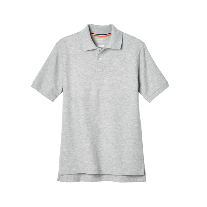 French Toast Boys' Short Sleeve Pique Polo, Grey, Large/14/16/ Husky