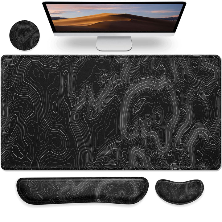 Gimars 3-in-1 XXL Gaming Mauspad mit Gelkissen, Handballenauflage Tastatur, 800 x 305 mm Mousepad Ti