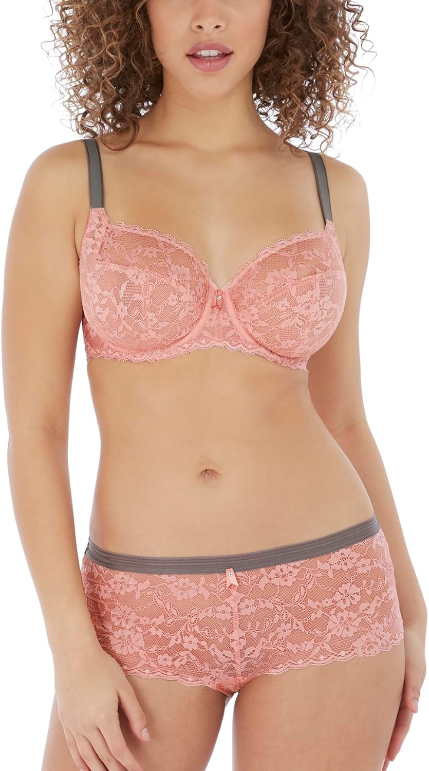 Freya Damen Offbeat Bügel seitlicher Stützfunktion Plunge-BH, Durchsichtig, Hagebutte, 80G