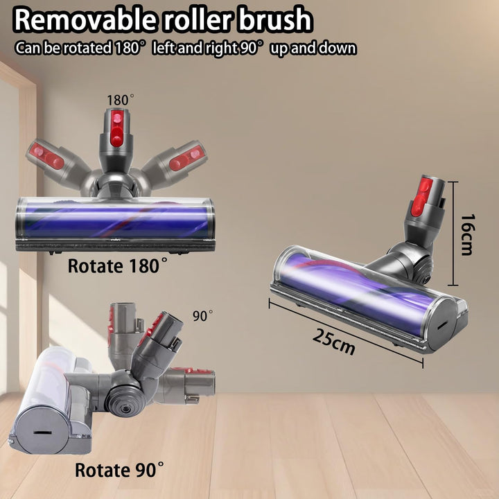 Elektrische Bürste kompatibel für Dyson V7 V8 V10 V11 V15, Betriebene Ersatzteile Bodendüsen mit Dir
