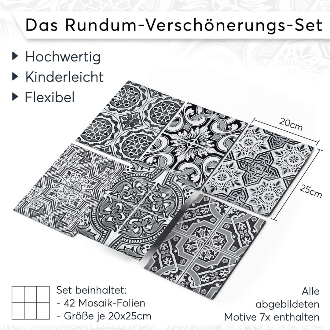 CREATISTO Mosaik Klebefliesen Stickerfliesen Fliesenfolie - Hochwertige Aufkleber Sticker für Fliese