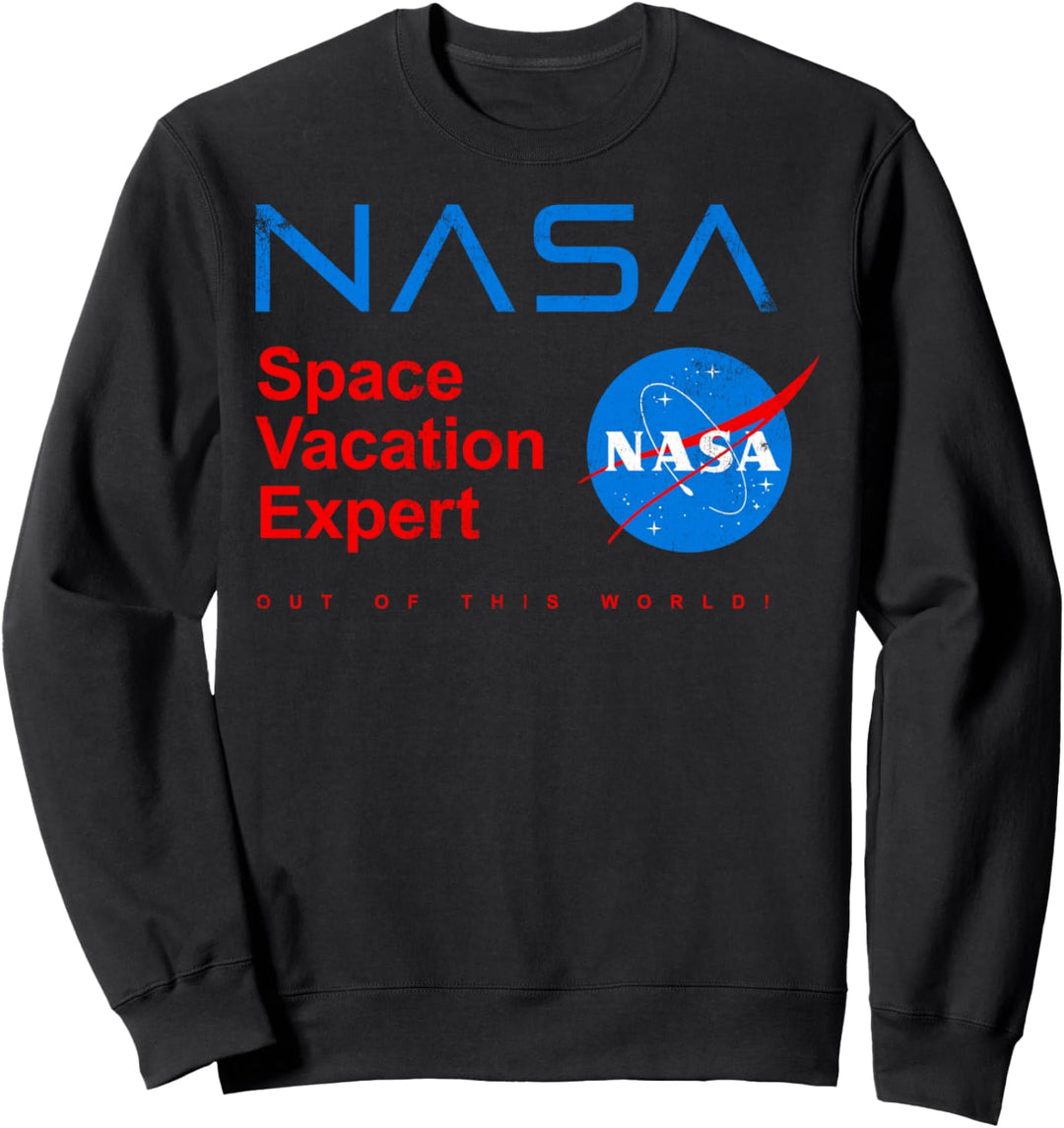 NASA Space Vacation Expert Text Logo Sweatshirt