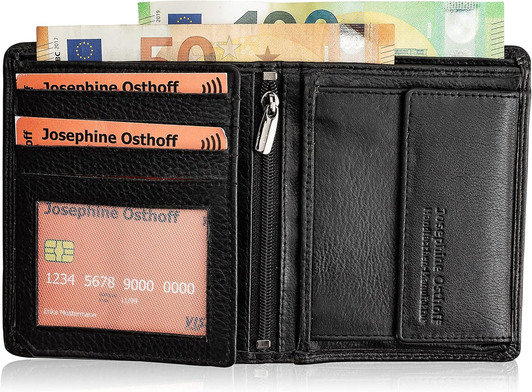 Josephine Osthoff MOOS Geldbörse echt Leder mit RFID Schutz, Farbe:Espresso, Espresso
