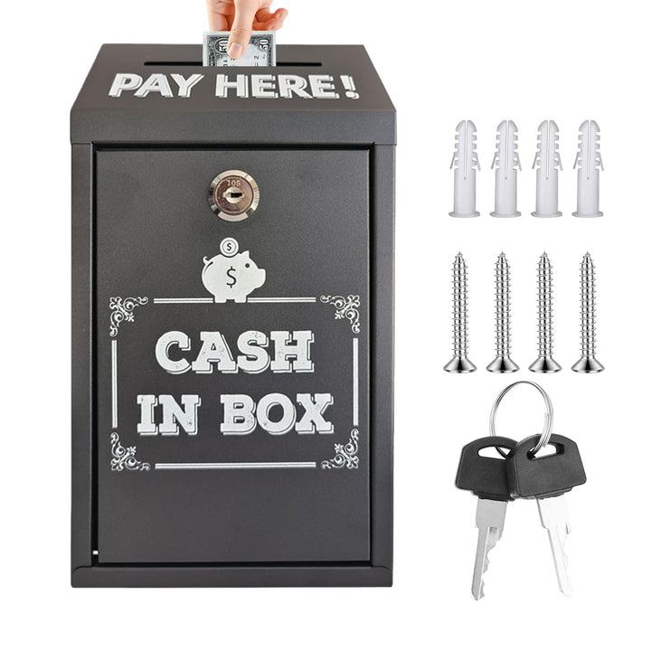 Spendenbox abschliessbar, Briefkasten mit Schlüssel Metall Geldkassette Abschliessbar für Zuhause Bü