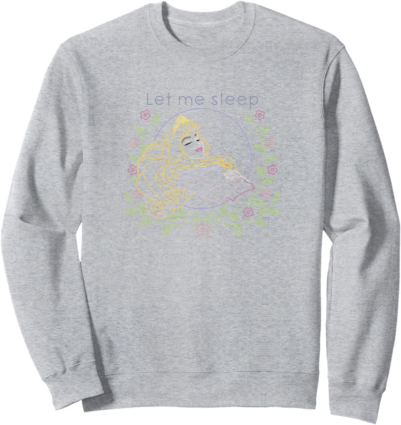 Disney Sleeping Beauty Aurora Colorful Outline Let Me Sleep Sweatshirt