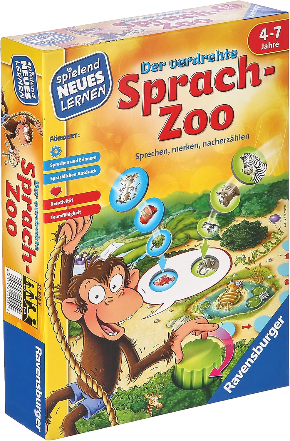 Ravensburger 24945 - Der verdrehte Sprach-Zoo - Spielen und Lernen für Kinder, Lernspiel für Kinder