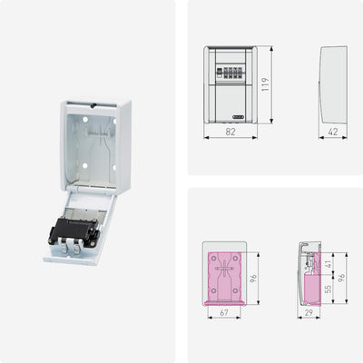 ABUS KeyGarage™ 787 - Schlüsselbox zur Wandmontage - für Schlüssel oder kleine Wertgegenstände - Wei