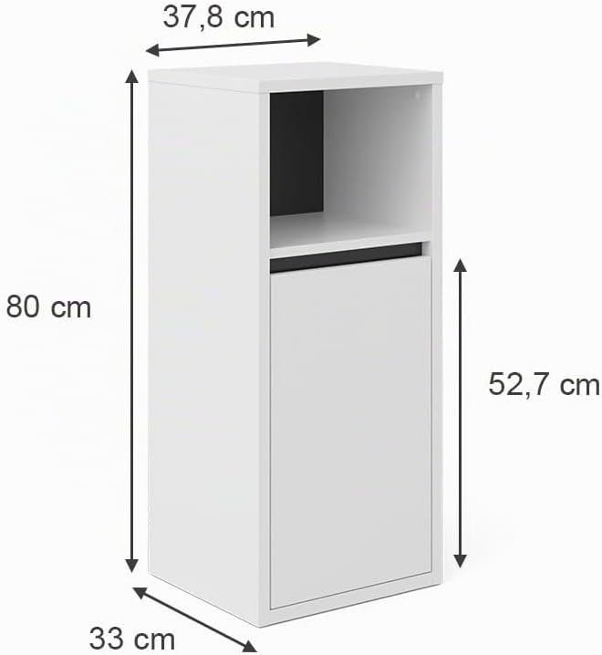 Vicco Midischrank Viola, Weiss/Anthrazit, 38 x 80 cm, Weiss