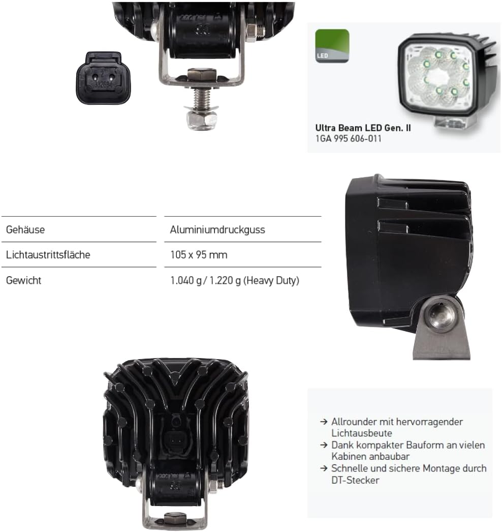 HELLA - LED-Arbeitsscheinwerfer - Ultra Beam Gen. II - 12/24V - 4400lm - Anbau/geschraubt - schwenkb