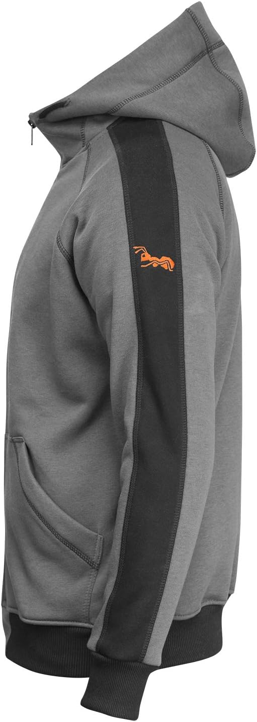 strongAnt Hoodie mit Reissverschluss für Herren warme Fleece Jacke mit Kapuze XS Grau / Schwarz, XS
