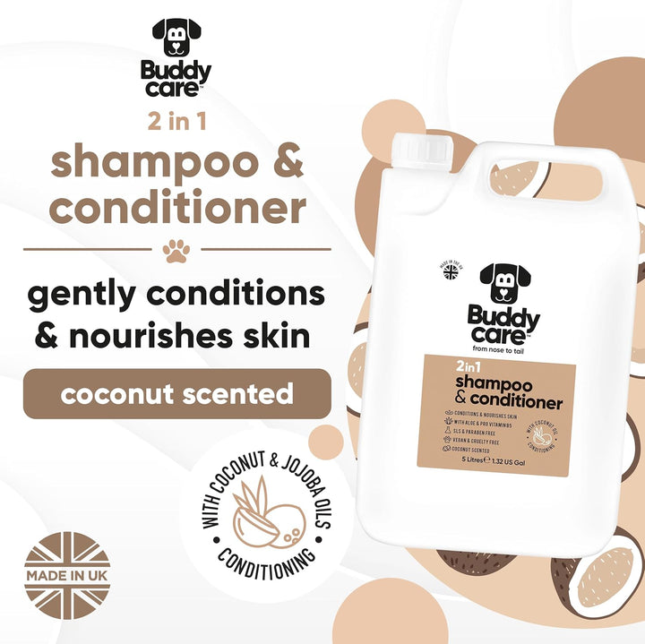 2in1 Shampoo & Conditioner von Buddycare - Praktisches Hundeshampoo und Conditioner in einem - Mit A