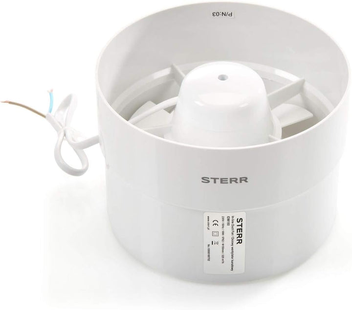 STERR IDM150 Rohrventilator 150 mm - Rohrlüfter - Hohe Qualität - Leise - Für Bad WC - Küche - Gewäc