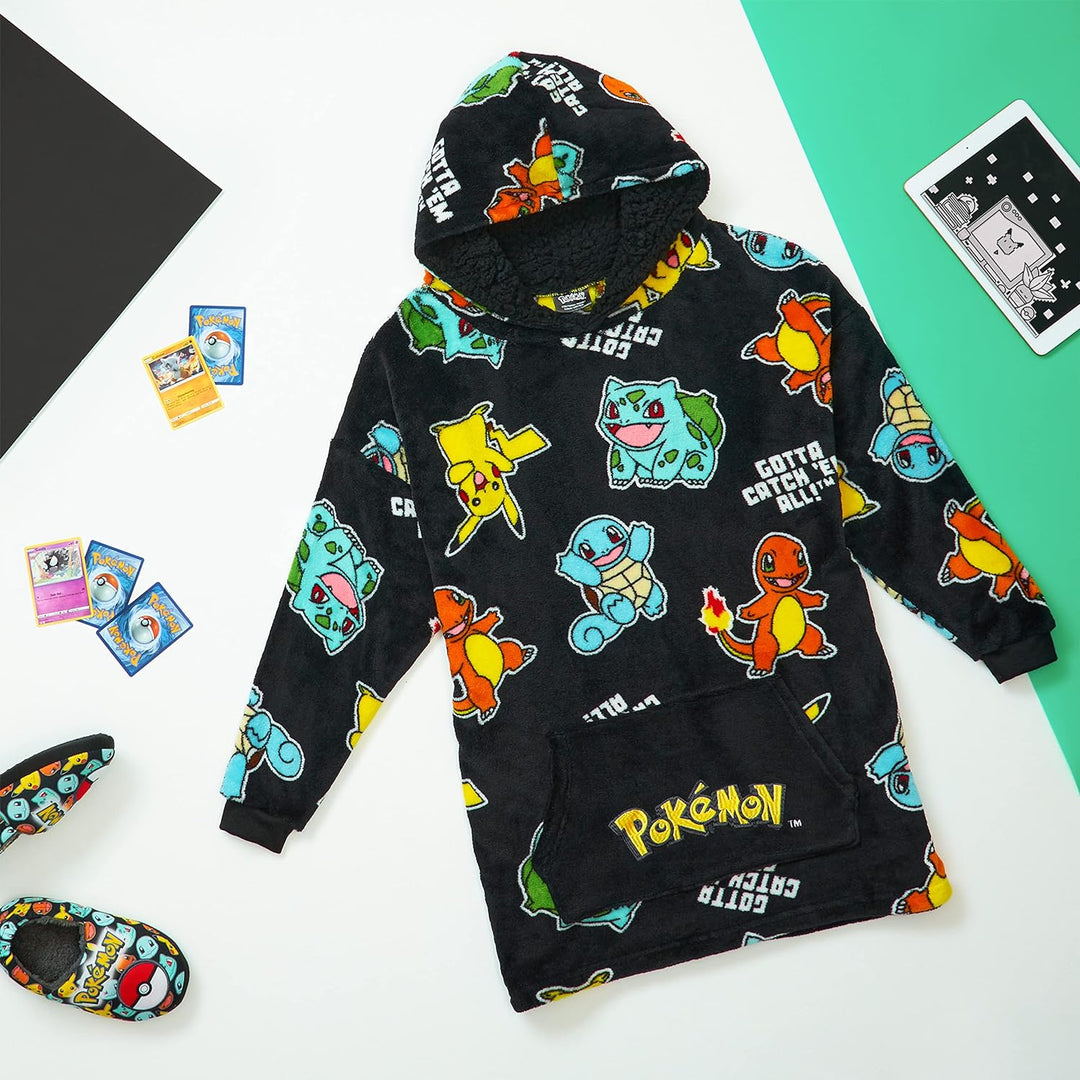 Pokemon Pullover Übergrosse Kuschel Hoodie Kinder Jungen