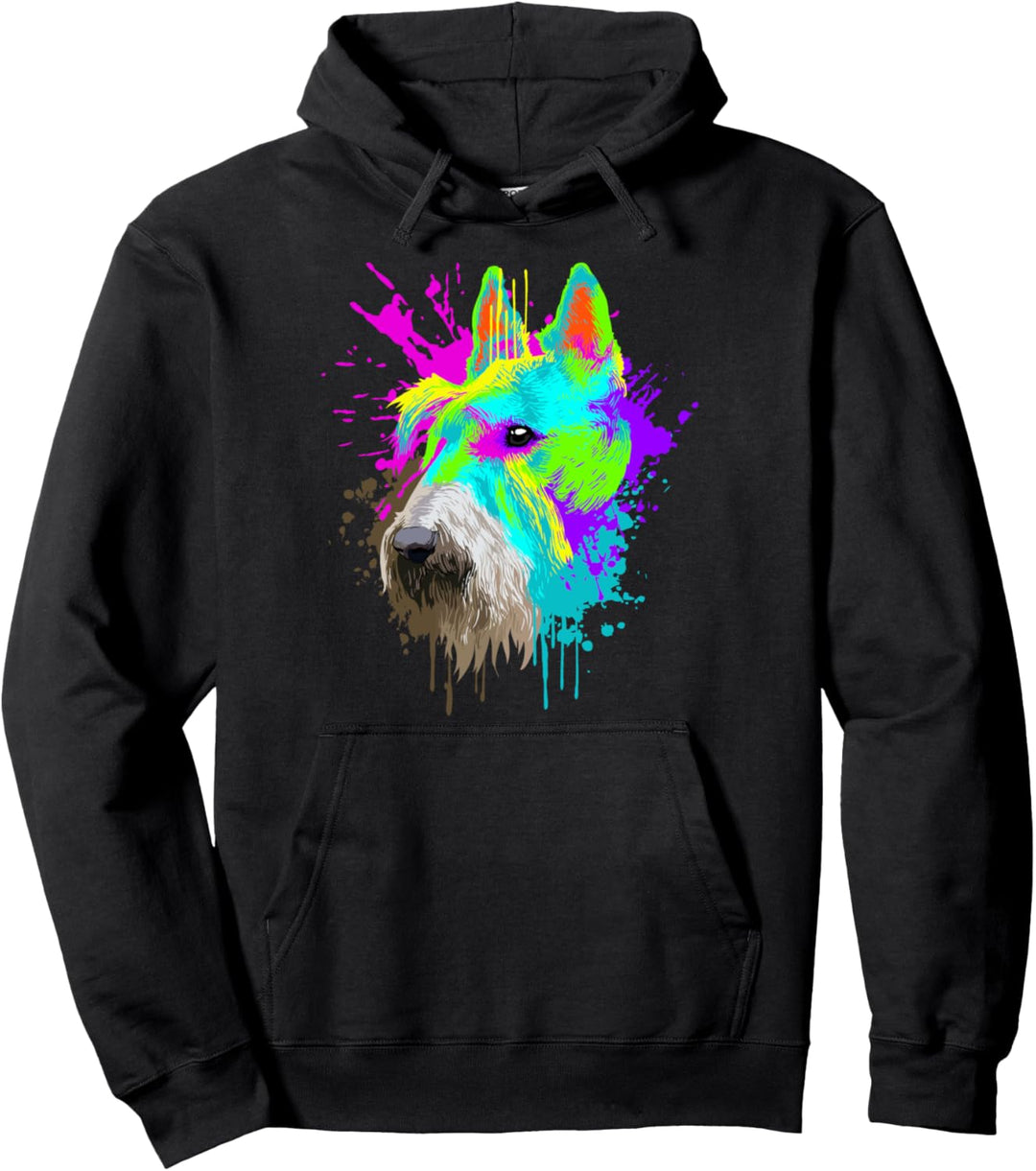 Splash Art Scottish Terrier Hundehalter Geschenkidee Hunde Pullover Hoodie