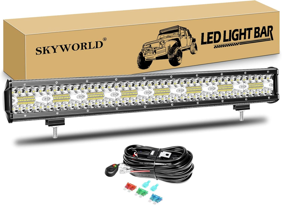 SKYWORLD LED Arbeitsscheinwerfer Bar 59cm 480W LED Scheinwerfer 12V 24V Arbeitslicht Zusatzscheinwer