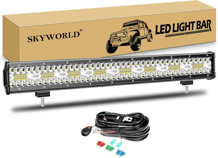 SKYWORLD LED Arbeitsscheinwerfer Bar 59cm 480W LED Scheinwerfer 12V 24V Arbeitslicht Zusatzscheinwer