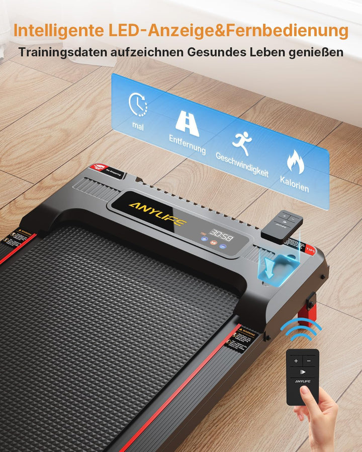 Anylife Laufband, Schreibtisch laufband,Walking Pad mit Steigung,kompakte Laufbänder，Walking Machine