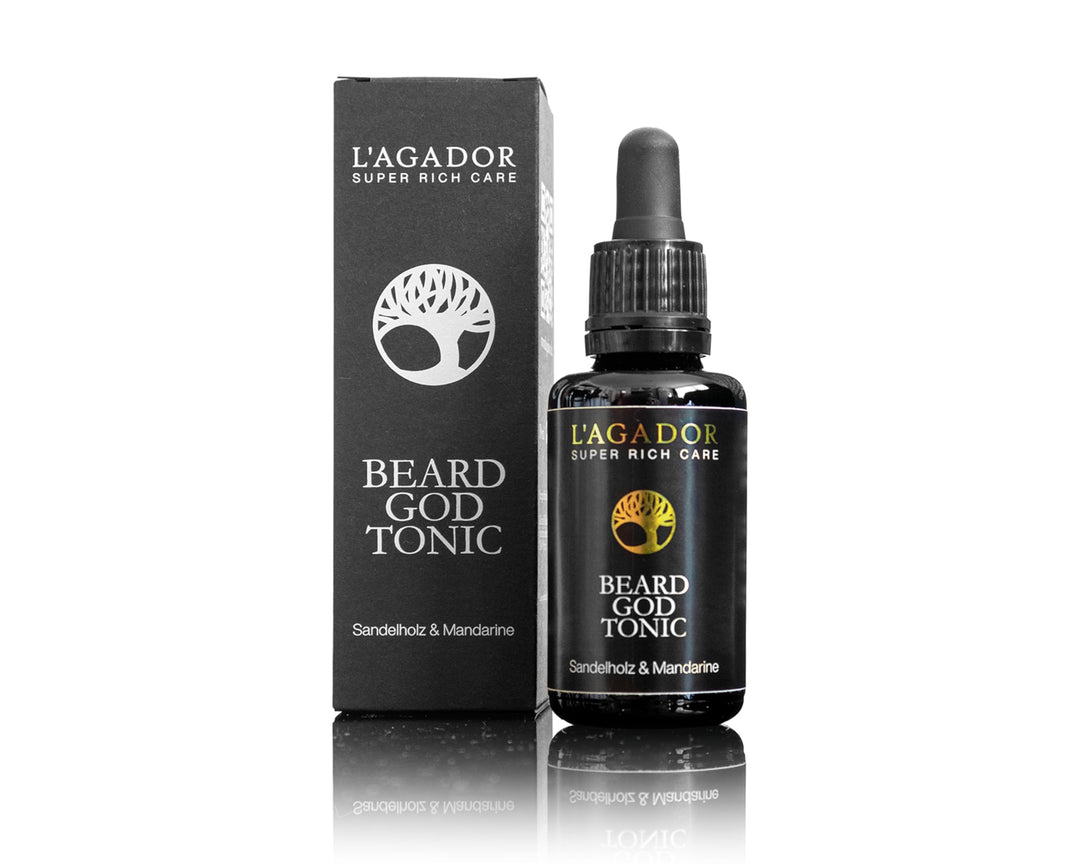 L'AGADOR Beard God Tonic | Bartpflege-Öl mit Arganöl, Sandelholz und Mandarine | Barber Shop Approve