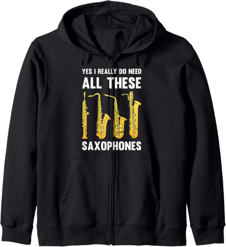 Ich brauche wirklich all diese Saxophone Jazz Music Musiker Kapuzenjacke