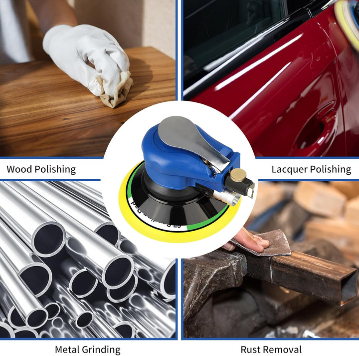 Uten 15,2 cm Luft-Exzenterschleifer, Dual-Aktion, pneumatischer Handflächenschleifer mit Geschwindig