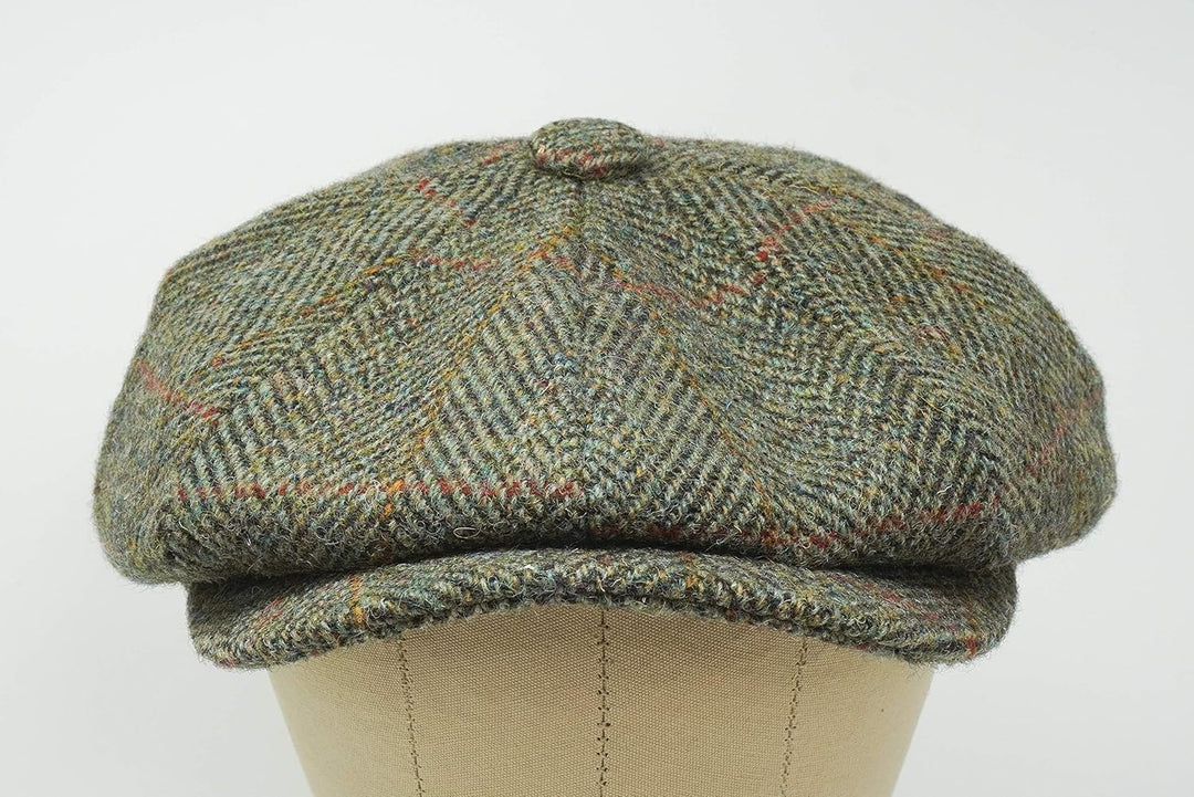 Borges & Scott Lomond Schirmmütze Newsboy – Schiebermütze aus 100% handgewebter Wolle - Harris Tweed
