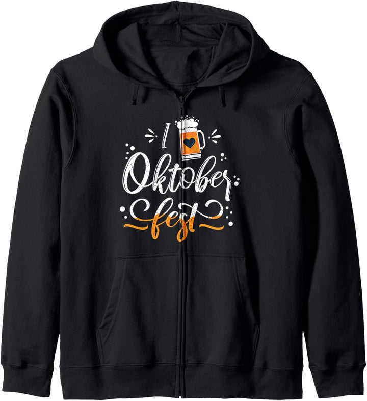 ICH LIEBE OKTOBERFEST Trinkt bayrisches deutsches Bier Meme Kapuzenjacke