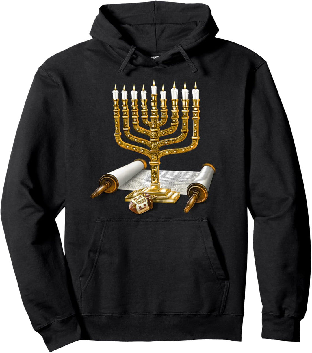 Menora Glückliche Chanukka Jüdische Chanukka Feiertag Pullover Hoodie