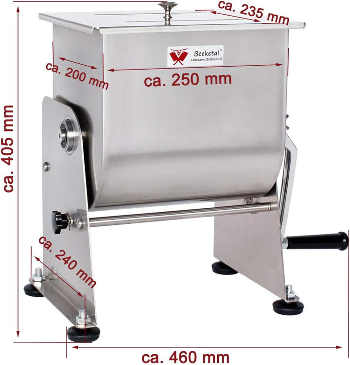 Beeketal 'BPM-10' Edelstahl Marinator Vermenger mit Kippfunktion und ca. 10 Liter Volumen, Butterfly