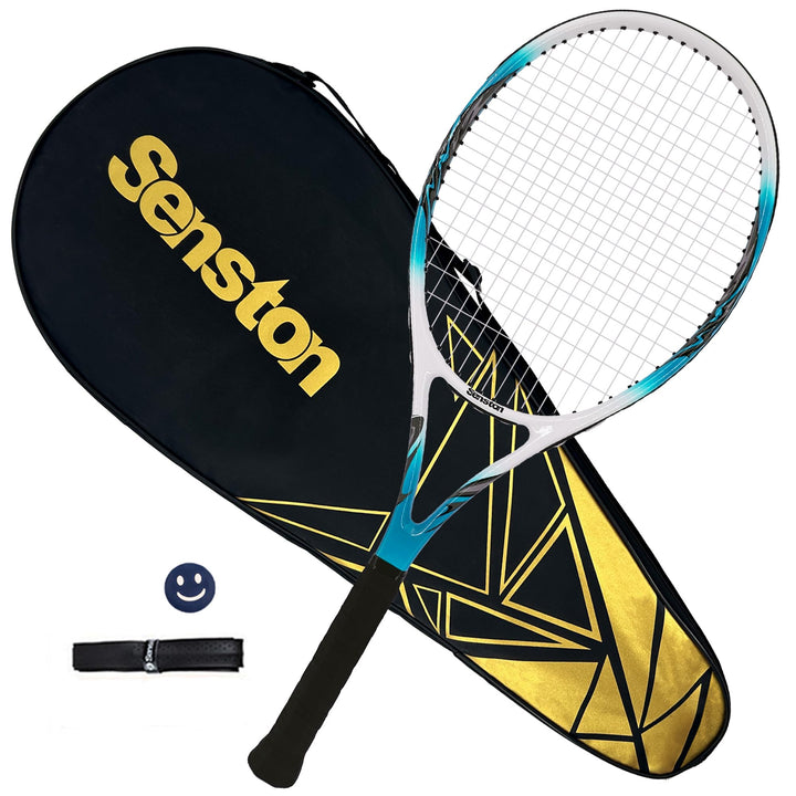 Senston Tennisschläger 68,6 cm, Professioneller Training Tennis Racket für Damen Herren blue 27 inch