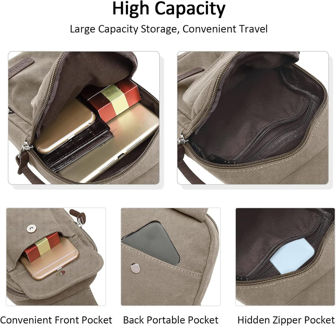 DORRISO Mode Herren Brusttasche Elegant Umhängetasche Reise Schultertasche Leichte Casual Urlaub Wan