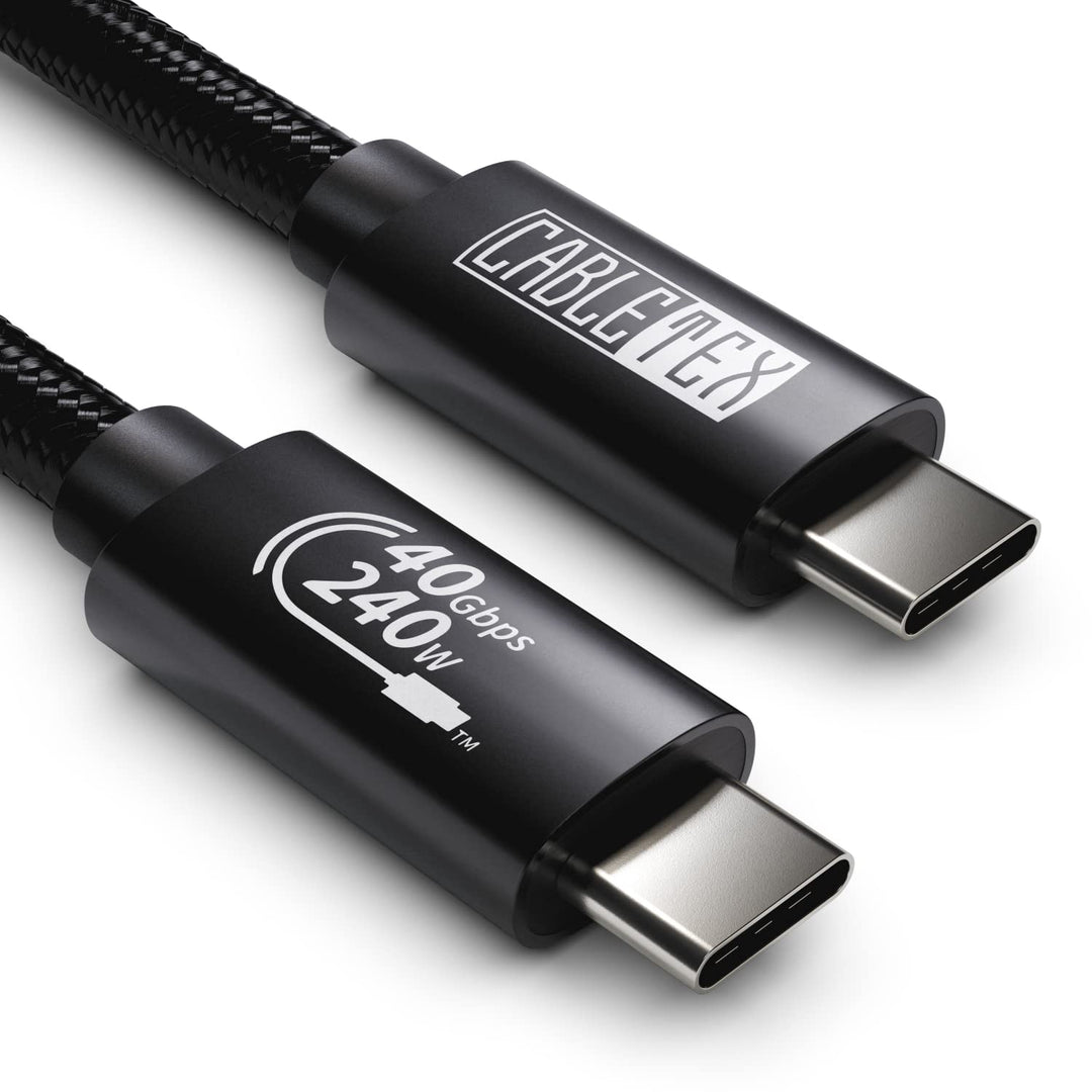 CABLETEX USB 4 Kabel 150cm, Unterstützt 8K HD Display, 40 Gbit/s Datentransfer, 240W USB-C auf USB-C