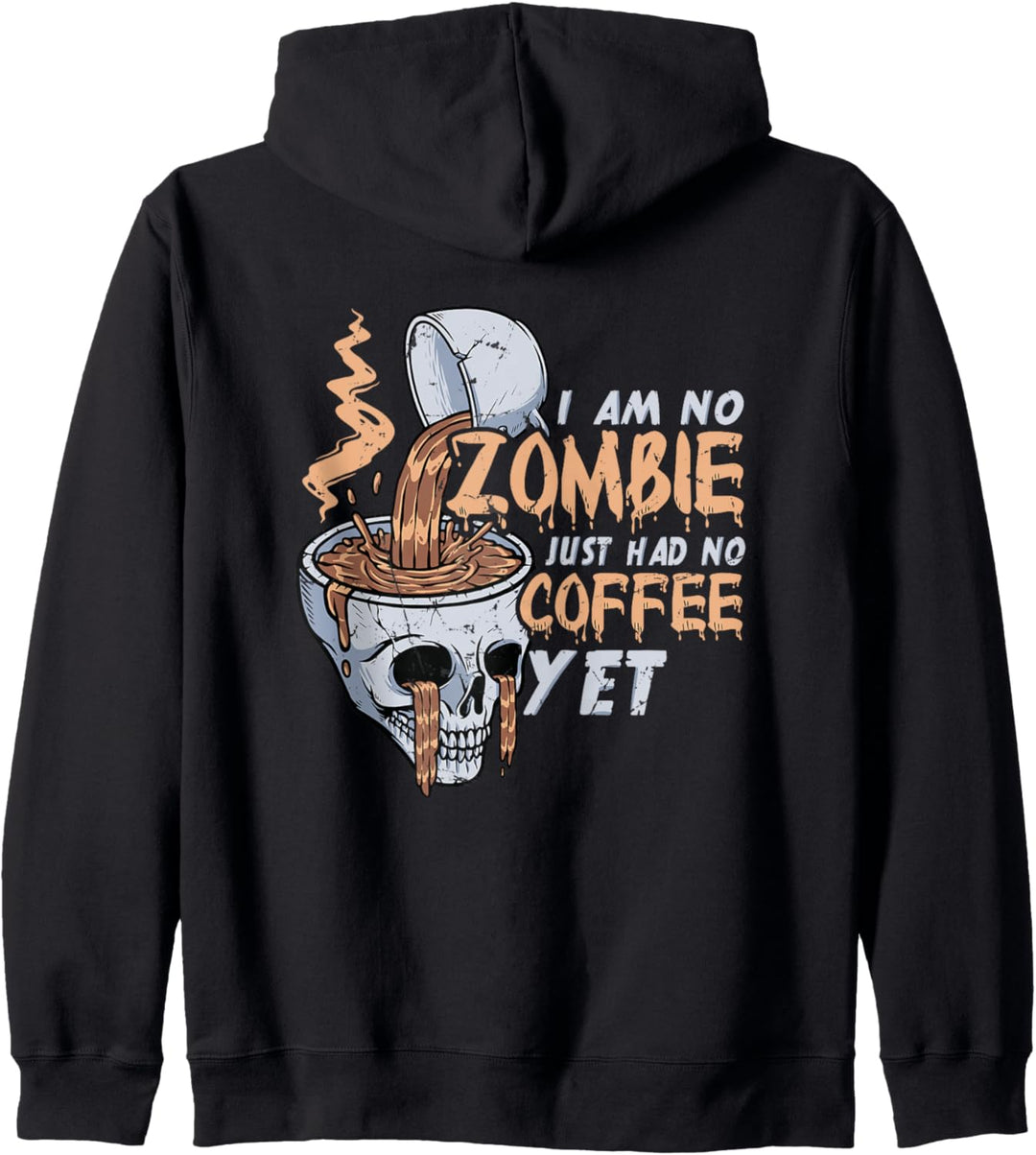 Bin kein Zombie Skelett Büro Kaffeetrinker lustig Totenkopf Kapuzenjacke