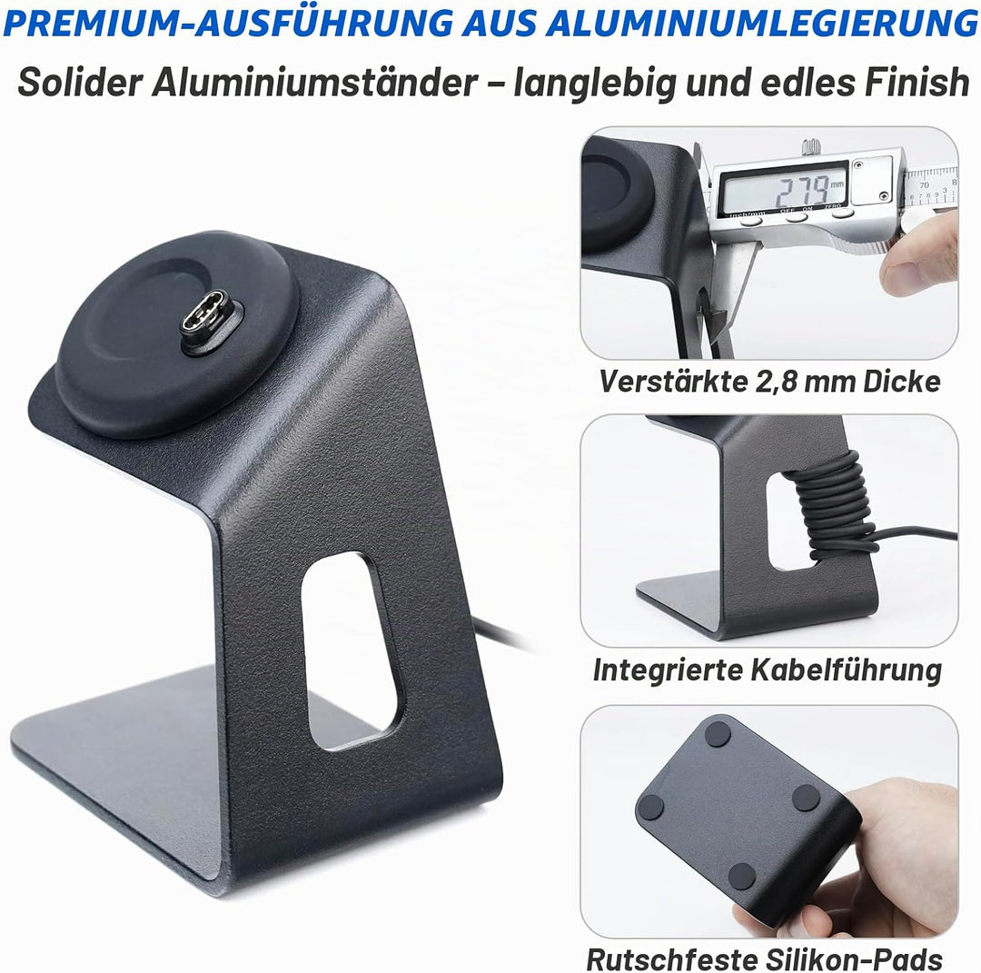 sciuU Ladegerät &amp; Ständer kompatibel mit Garmin Forerunner/Fēnix/Venu/Instinct/Vivoactive Serie, Lad