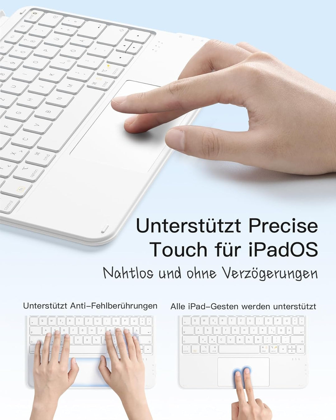 Inateck Hülle mit Tastatur,Ultraleichte Tastatur für iPad 10/11 Generation A16 2025 11 Zoll,iPad Air
