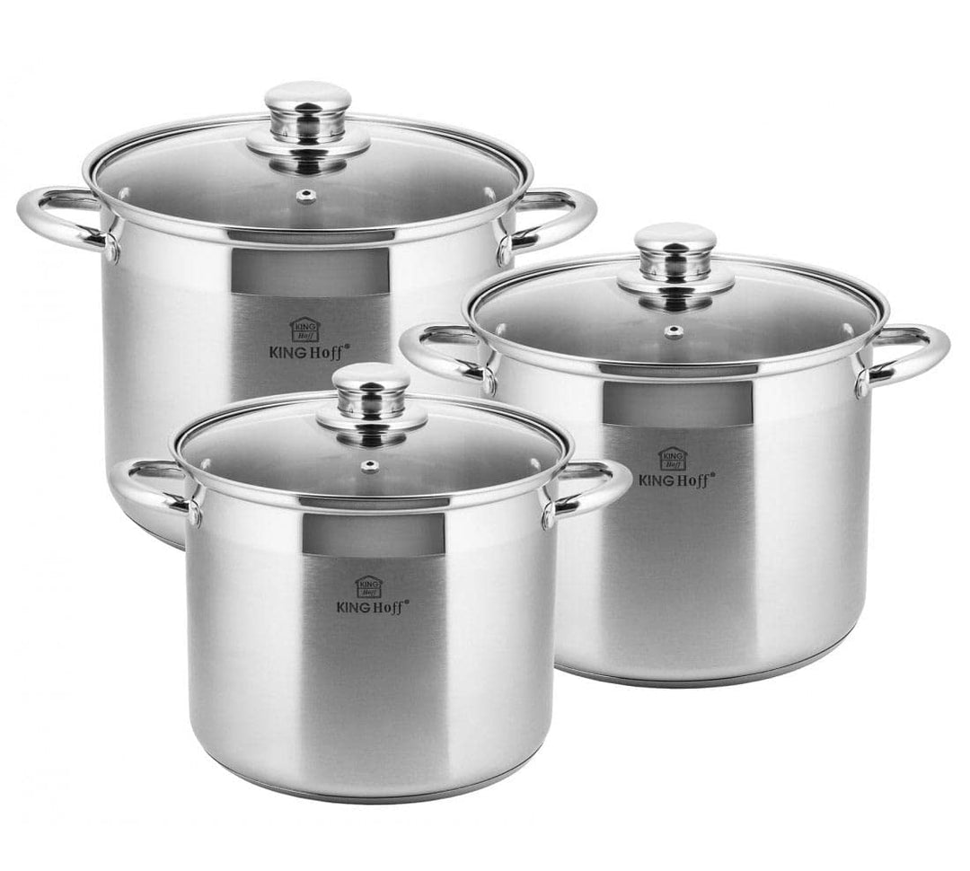 6 Stk. Gastro Töpfset Stock pot 7L 5L 4L KINGHOFF KH-4309