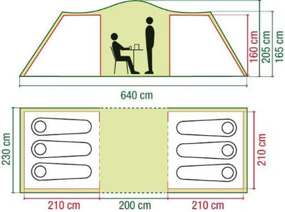 Coleman Zelt Ridgeline 4/6 Plus, 4/6 Mann Zelt, 4/6 Personen Vis-A-Vis Tunnelzelt, Campingzelt, Kupp