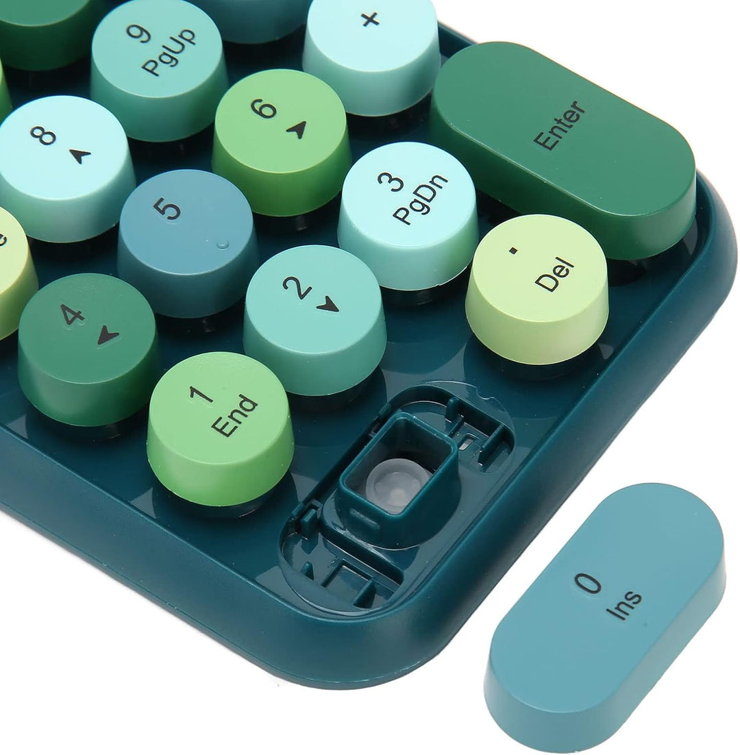 USB-Ziffernblock, Mechanischer Nummernblock für Laptop, 18 Tasten, Retro-Farbschreibmaschine, Runde